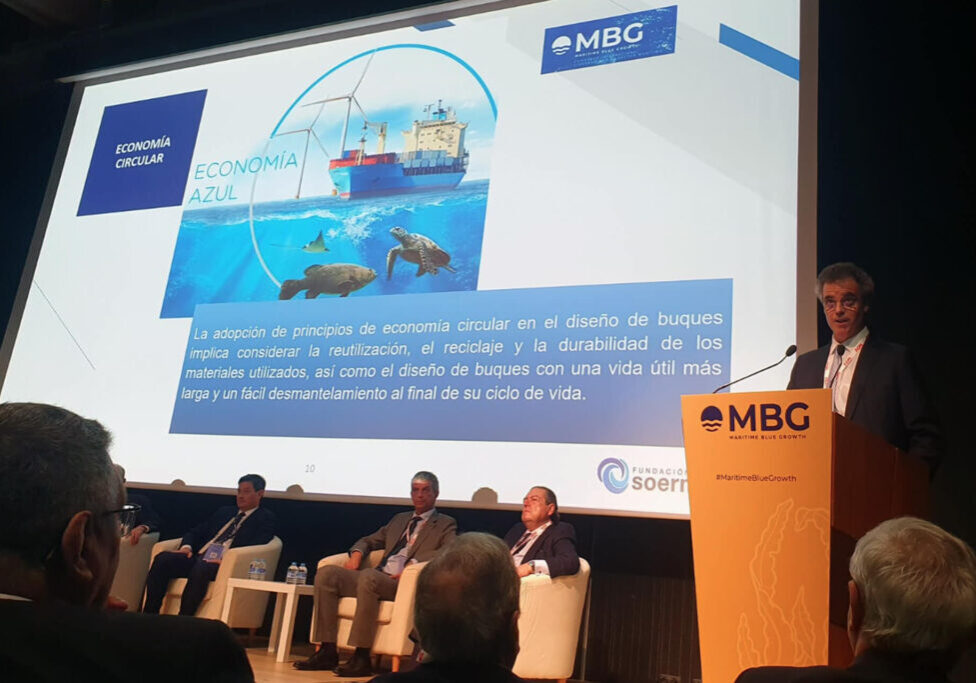 Marcos Freire, presidente de la Fundación SOERMAR, ha ofrecido una ponencia sobre los retos tecnológicos y científicos para la industria naval y marítima en la segunda jornada del Maritime Blue Growth
