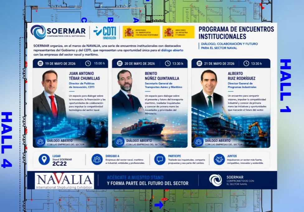 NdP-SOERMAR organiza encuentros con el CDTI, Transportes e Industria en Navalia